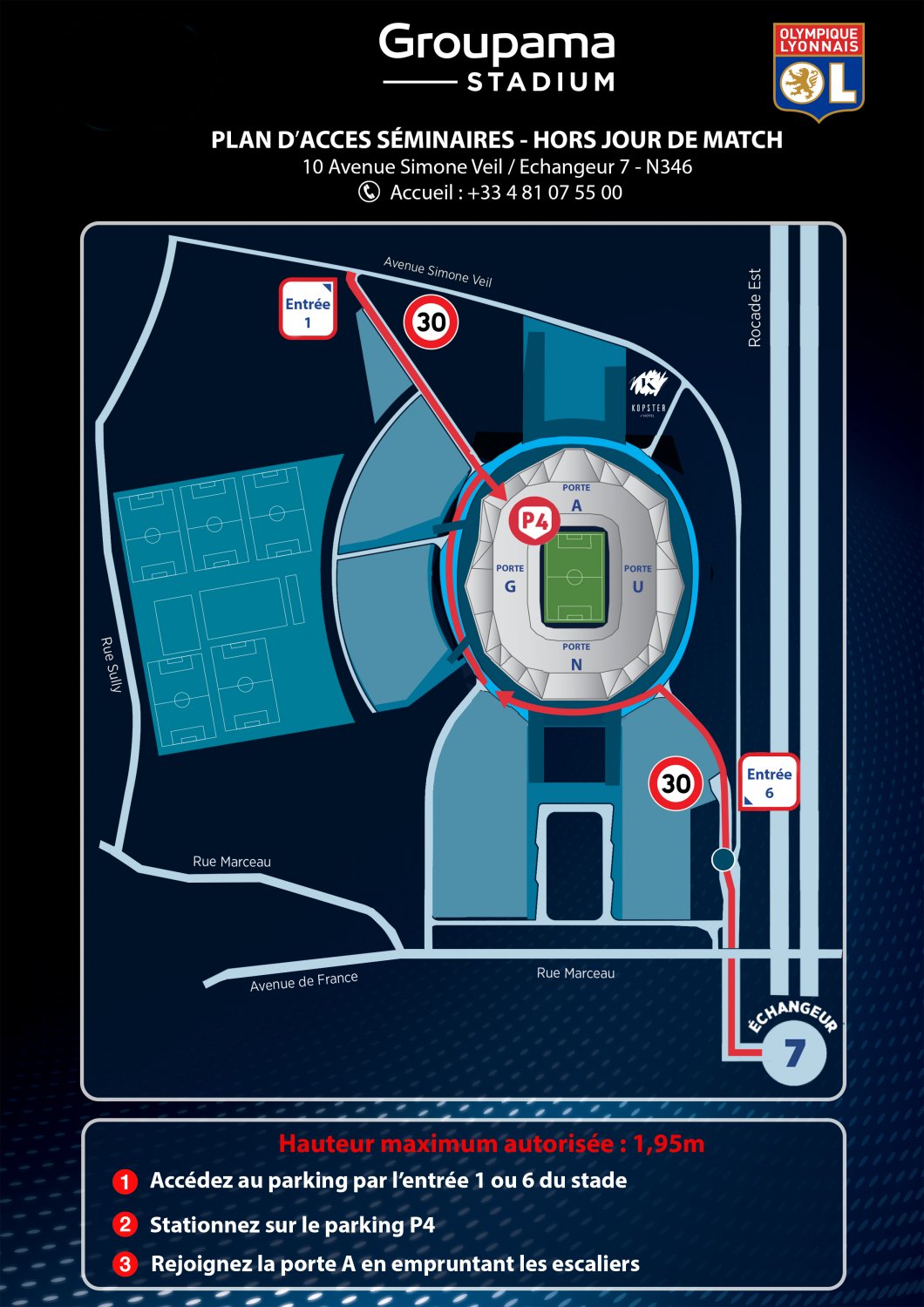 PLAN D'ACCES STADIUMTerrapole 20 ans